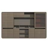 オフィスキャビネット　ファイリングキャビネット　木製書庫　書類整理棚　分類収納　シック　優しい木目調　ワニス塗装　ブラウン　カスタマイズ可能　CWG-M008　