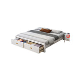 ベッド　跳ね上げベッド　ヘッドレスデザイン　分類収納　抜群な収納力　すのこ床板　引き出し　パイン材　ナチュラル　カスタマイズ可能　metamall