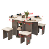 バタフライ式テーブル　キャスター付き　分類収納　オープン収納スペース　メラミン化粧板　ロック付き　R加工　ホワイト　metamall