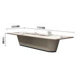 会議テーブル　ミーテイングテーブル　メラミン化粧板　厚手の天板　多目的卓上コンセント　配線孔　ベージュ　カスタマイズ可能　metamall