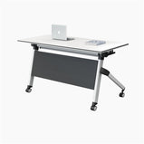 会議用テーブル　オフィス家具　デスク　キャスター付き　幕板付き　折り畳み式　シンプル　ホワイト　カスタマイズ可能　HYZ-020