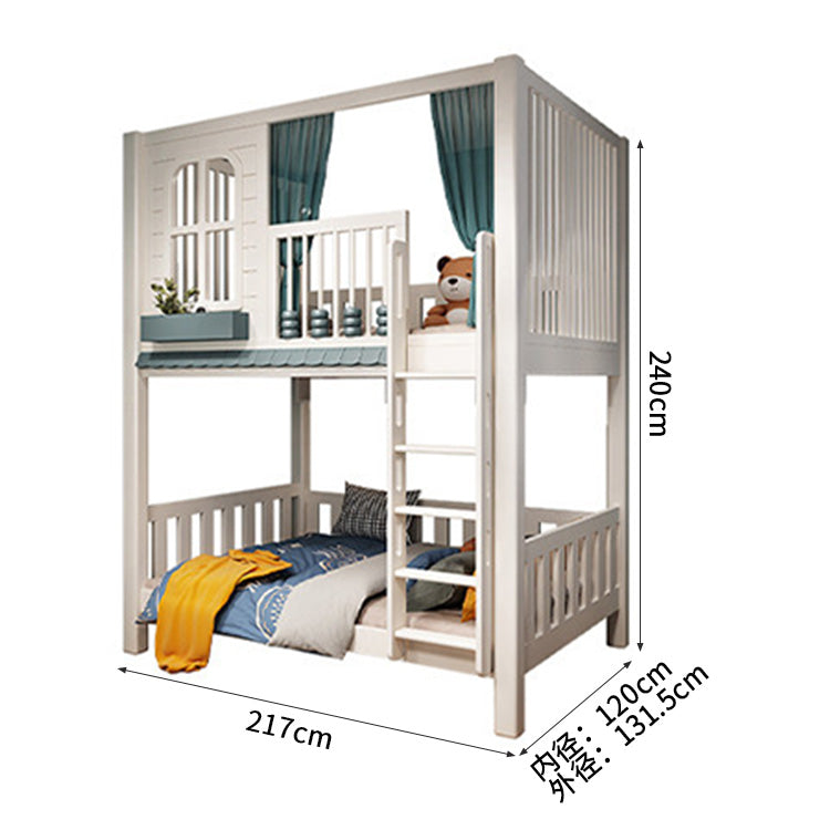 二段ベッド　子供用二段ベッド　寝具　強化された柱　落下防止ガード　はしご　引き出し付き　天然木　子ども用水性塗料　カスタマイズ可能　SCC-K024