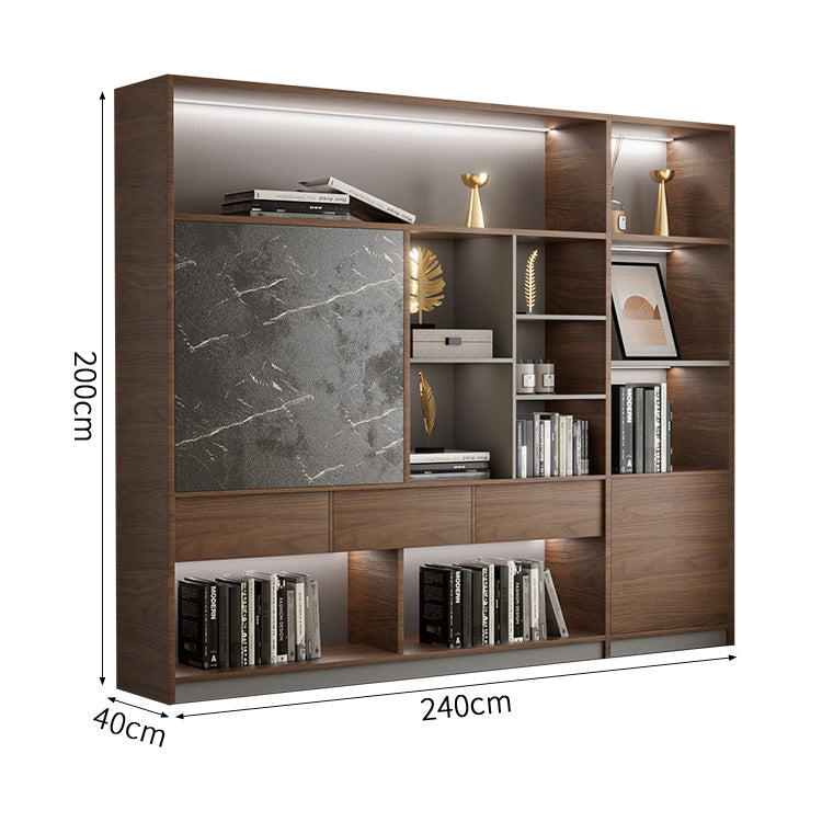 キャビネット　社長用キャビネット　本棚　大容量　エコ素材　オープン収納　蝶番　おしゃれ　木目調　SZ-SG-S01