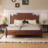 ベッド　寝具　ダブルベッド　天然木　北欧風ベッド　木製ベッド　二人用　快適　エレガント　BED-S048