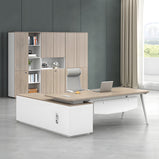 オフィス　社長机　社長デスク　経営者用　サイド収納スペース　広々　配線ボックス　シンプル　多機能　LBZ-K073