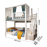 二段ベッド　子供用二段ベッド　寝具　強化された柱　落下防止ガード　はしご　引き出し付き　天然木　子ども用水性塗料　カスタマイズ可能　SCC-K024