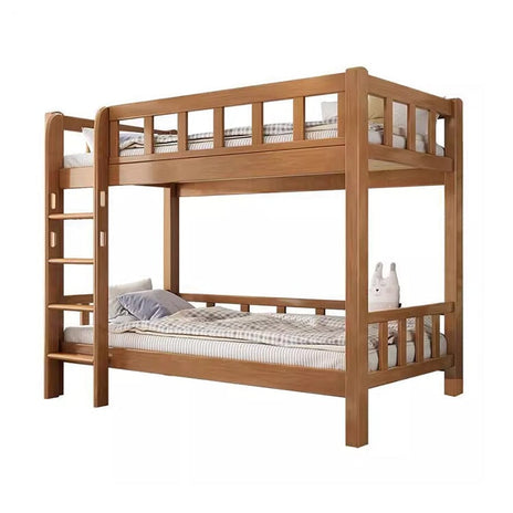 二段ベッド　ベッド　子供用　可愛い　収納　安全　天然木　ベッドガード　ラバーウッド　耐荷重　耐久性　手すり付き　収納棚　引き出し　SCC-M063