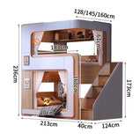 ベッド　二段ベッド　おしゃれ　階段　ハシゴ　ベッドガード　収納　エコ素材　メラミン化粧板　モダン　デザイナーズ　ナチュラル　SCC-M088