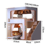 ベッド　二段ベッド　おしゃれ　階段　ハシゴ　ベッドガード　収納　エコ素材　メラミン化粧板　モダン　デザイナーズ　ナチュラル　SCC-M088