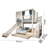 二段ベッド　子供用二段ベッド　寝具　強化された柱　落下防止ガード　はしご　引き出し付き　天然木　子ども用水性塗料　カスタマイズ可能　SCC-K024