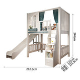 二段ベッド　子供用二段ベッド　寝具　強化された柱　落下防止ガード　はしご　引き出し付き　天然木　子ども用水性塗料　カスタマイズ可能　SCC-K024