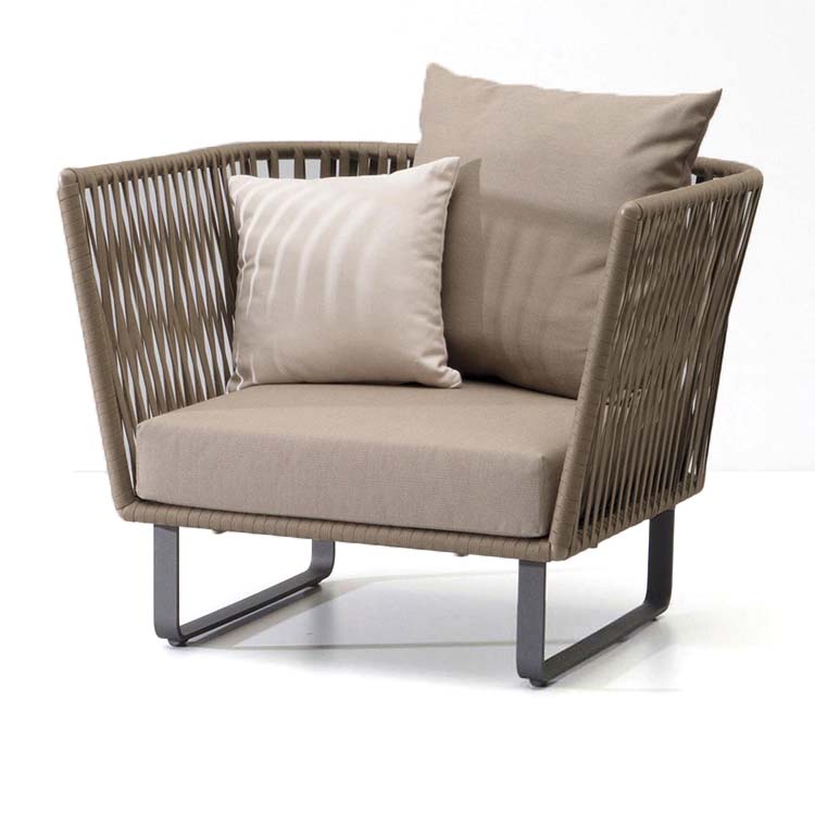 ラタン風チェア　籐風チェア　籐風ソファ　ポリエチレン籐　アルミ合金フレーム　高密度ウレタンフォーム　おしゃれ　カスタマイズ可能　HWZY-M-007