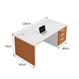 マネージャーデスク　　収納キャビネット　ワークデスク　オフィスチェア　強化ボード　指紋ゼロ・拭き取り簡単耐汚天板　ロック付き収納　配線隠し一括管理　　明るいオフィス調　LBZ-T128