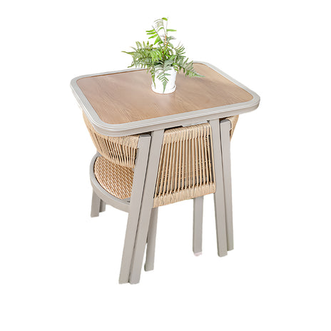 ガーデンテーブル　ガーデンセット　籐風家具　通気性　テーブル　チェア　デザイン性　爽やか　ウォールナット　HWZY-M053