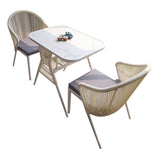 ガーデンチェア　ガーデンテーブル　テラスチェア・テーブルセット　ロープ張り　高密度ウレタンフォーム　ポリエステル生地　アルミ合金フレーム　省スペース　シンプル　HWZY-M004　
