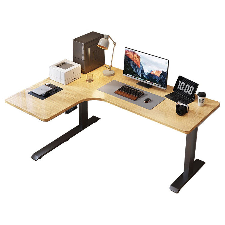 昇降 式 テーブル　デスク　昇降デスク　パソコンデスク　作業用　電動　Ｌ字型　ゆとり　エコ板材　操作簡単　メモリ　セーフティー機能　静音　角丸加工　配線穴　アジャスター　実用　便利　SJZ-M005