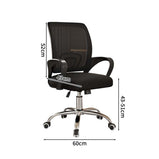 ワークチェア　オフィスチェア　デスクチェア　ミーティングチェア　ループ脚　人間工学　５本脚ベース　肘掛け　リクライニング機能　メッシュ　シンプル　ブラック　BGY-S001