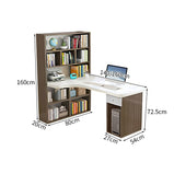 エコ板材　Ｒ仕上げ　Ｌ字型天板　多段式収納棚　機能的　デスク　パソコンデスク　作業用　コーナー設置　シンプル　簡素　実用　カスタマイズ可能　BGZ-K-164   