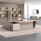 エグゼクティブデスク　社長机　オフィスデスク　LED　放熱対応　モダン　優雅　ウォールナット　カスタマイズ可能　metamall