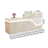 鏡面仕上げ　厚い天板　多様な収納　分類収納　大容量　配線穴キャップ　エコ板材　安全無臭　カウンター　受付台　受付カウンター　おしゃれ　モダン　高級感　ホワイト　カスタマイズ可能　JDT-K059　