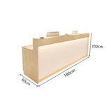 モダン　シンプル　明るい　受付カウンター　受付台　収納　引き出し　扉付き　LEDライト　配線孔　JDT-2214