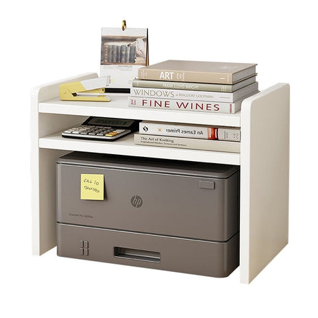 卓上収納ラック　オフィス用品　ナチュラルテイスト　多目的　引き出し　オープン収納スペース　コンパクト　ホワイト　BGSN-M005