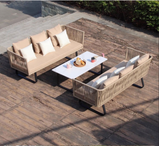 ガーデンソファ　ガーデンテーブル　屋外家具　籐風家具　ラタン風家具　人工ラタン　高密度ウレタンフォーム　PEラタン　カスタマイズ可能　HWZY-M-003