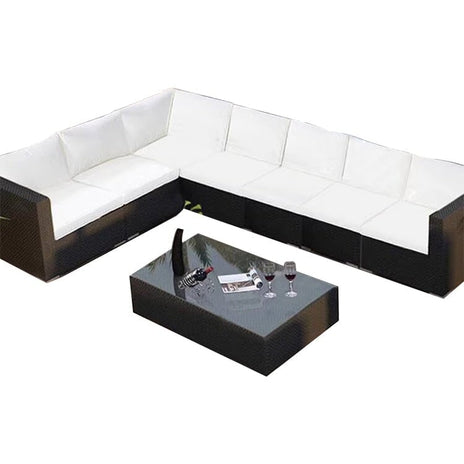 アウトドアソファ　ソファ　高弾性ウレタンフォーム　ポリエステル生地　PPラタン　PP籐　ラタン風　籐風　シンプル　HWZY-M-001