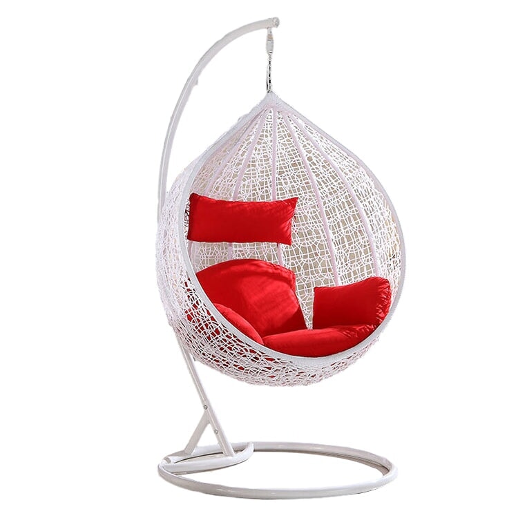 吊り下げ式チェア　チェア　一人用　二人用　スチールフレーム　カジュアル　ポリコットン　ラタン風　籐風　おしゃれ　HWYZ-M-001