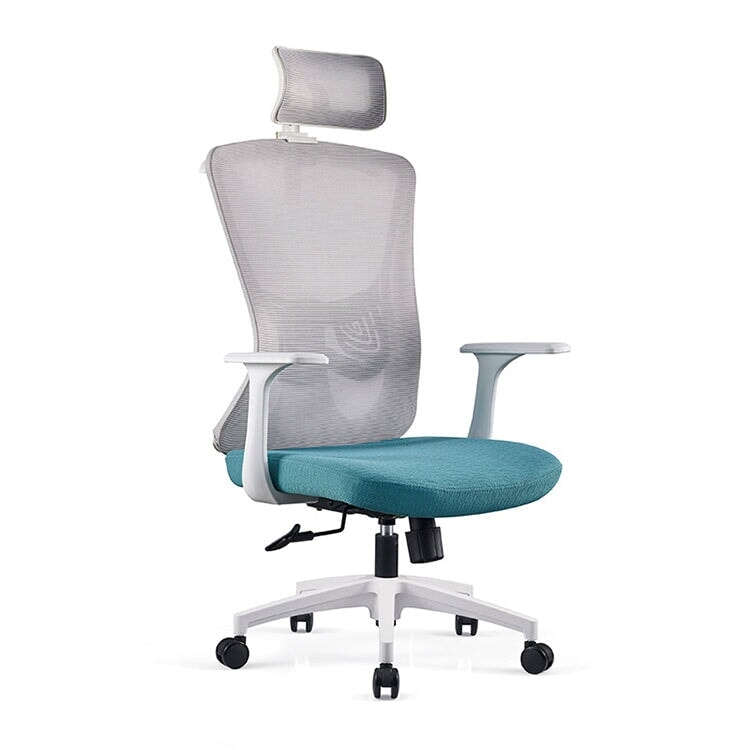 エルゴノミクスチェア　メッシュ張地　シンプルモダン　肘掛け　キャスター　ロッキング機能　ランバーサポート　ヘッドレスト　グレー　カスタマイズ可能　BGY-M-111