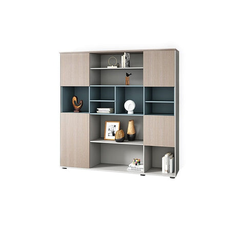 錠付きキャビネット　オフィスキャビネット　ファイリングキャビネット　木製書庫　書類整理棚　メラミン化粧板　シンプルモダン　分類収納　ダイヤル錠　グレー　カスタマイズ可能　CWG-M033