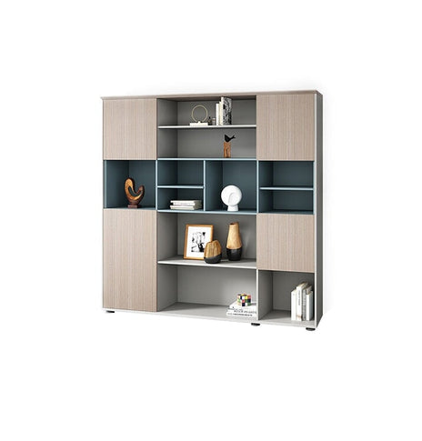 錠付きキャビネット　オフィスキャビネット　ファイリングキャビネット　木製書庫　書類整理棚　メラミン化粧板　シンプルモダン　分類収納　ダイヤル錠　グレー　カスタマイズ可能　CWG-M033