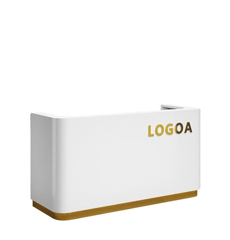 丸み受付カウンター　レジ台　カウンター　PC収納　キーボードトイレ付き　R仕上げ　分類収納　錠付き　引出し付き　隠れLEDライト　ホワイト　カスタマイズ可能　JDT-M-147　metamall