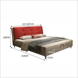 ベッド　寝具　収納ベッド　ミニマルデザイン　ホワイトグースダウン　すのこ　ナッパトップレザー　カスタマイズ可能　BED-S056