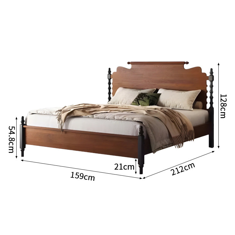 ベッド　寝具　ダブルベッド　天然木　北欧風ベッド　木製ベッド　二人用　快適　エレガント　BED-S048