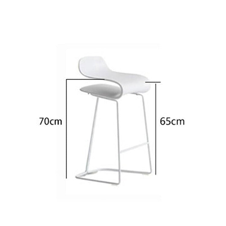 ワークスツール　カウンターチェア　ABS樹脂製　曲線デザイン座面　スタイリッシュな　高級感　高耐荷重　スチールフレーム　ホワイト　BTY-M007