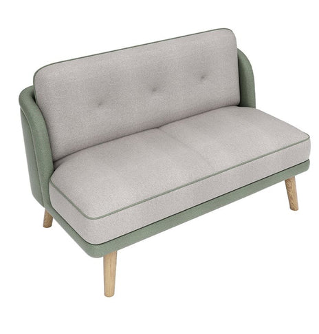 店舗用セットソファー　オフィスソファ　応接ソファ　ポリエステル生地　高密度ウレタンフォーム　天然木フレーム　お手入れしやすい　カジュアル　メラミン化粧板　木目調　グリーン　カスタマイズ可能　JDSF-M002