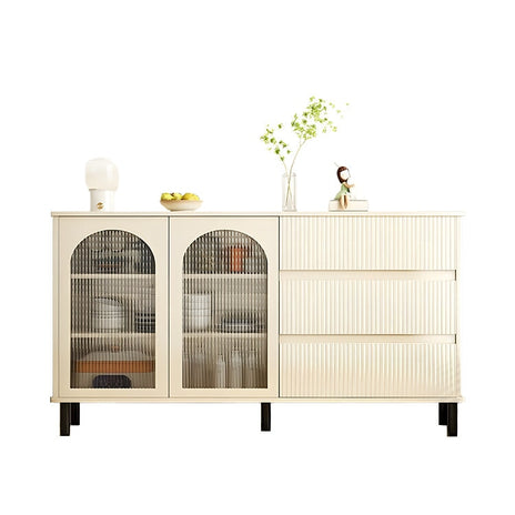 食器棚　キッチンボード　キャビネット　キッチンキャビネット　大容量　開き戸　ロータイプ　ベージュ　metamall