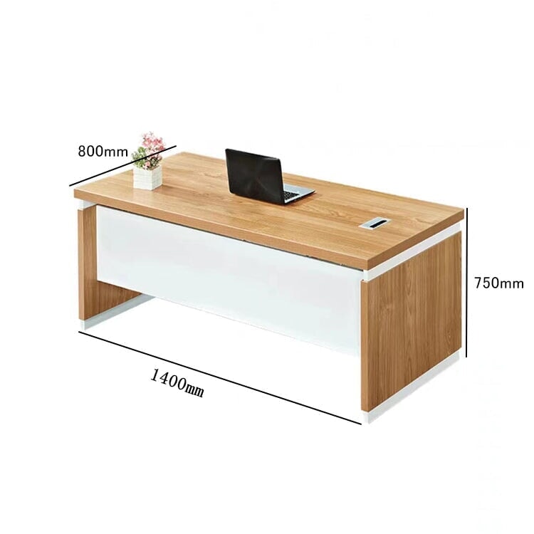 オフィスデスク　Ｌ字型　エグゼクティブデスク　応接室　オフィス家具　キャスター付き　排熱口付き　鍵付き　配線ボックス付き　幕板付き　L字型　ナチュラル　カスタマイズ可能　LBZ-M-085