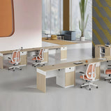 オフィスデスク　収納付きデスク　シンプルデスク　メラミン樹脂積層板　ダイヤル錠　厚天板　サイドキャビネット　コードスリット　配線孔　BGZ-T182