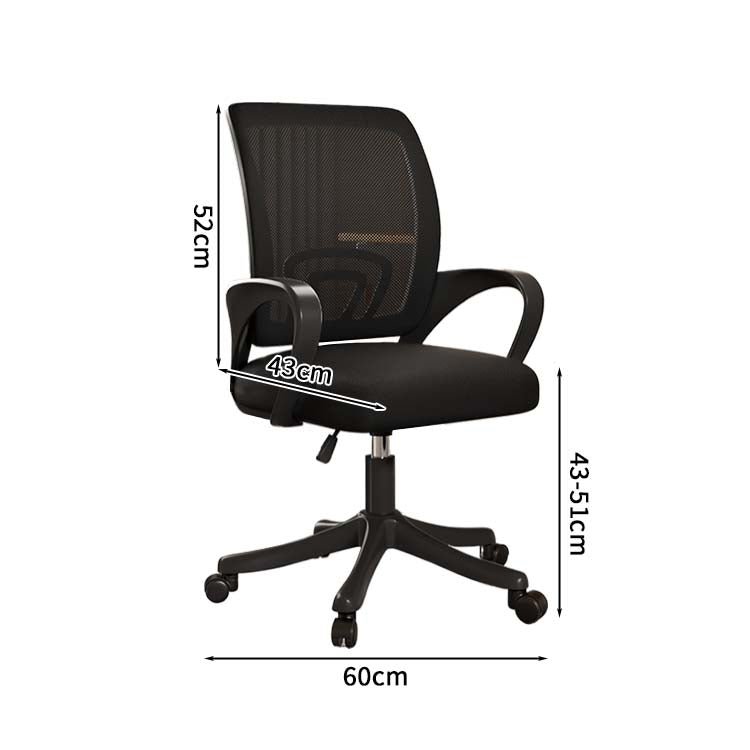 ワークチェア　オフィスチェア　デスクチェア　ミーティングチェア　ループ脚　人間工学　５本脚ベース　肘掛け　リクライニング機能　メッシュ　シンプル　ブラック　BGY-S001