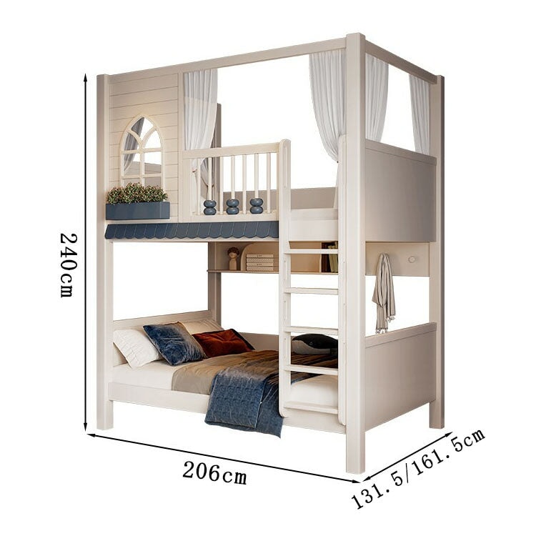 ベッド　２段　２段ベッド　子供用　チェリー材　ハードボード　安定性　収納　跳ね上げ式　引き出し　デザイン性　ベッドガード　おしゃれ　使い勝手　ホワイト　カスタマイズ可能　SCC-K024 KAGUYASU