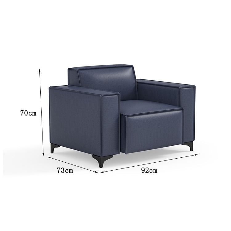 ソファ　応接ソファ　リビングソファ　天然木　ナッパレザー　ウレタン　人間工学　おしゃれ　ダークブルー　カスタマイズ可能　metamall