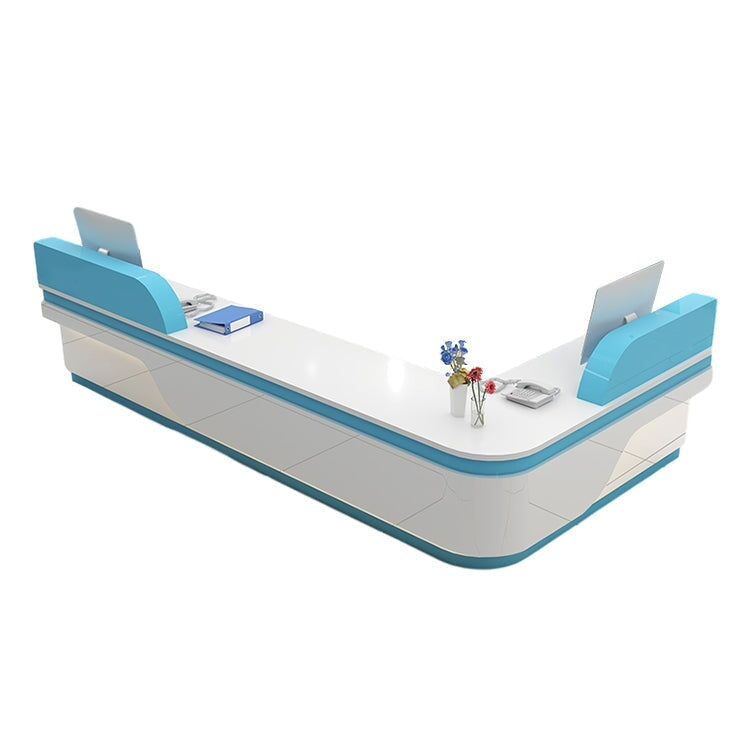 病院 受付カウンター　医療施設用什器　焼付ワニス塗装　キーボードトレイ付き　錠付き　LEDライト付き　シンプル　ホワイト　カスタマイズ可能　metamall