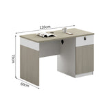 オフィスデスク　収納付きデスク　シンプルデスク　メラミン樹脂積層板　ダイヤル錠　厚天板　サイドキャビネット　コードスリット　配線孔　BGZ-T182