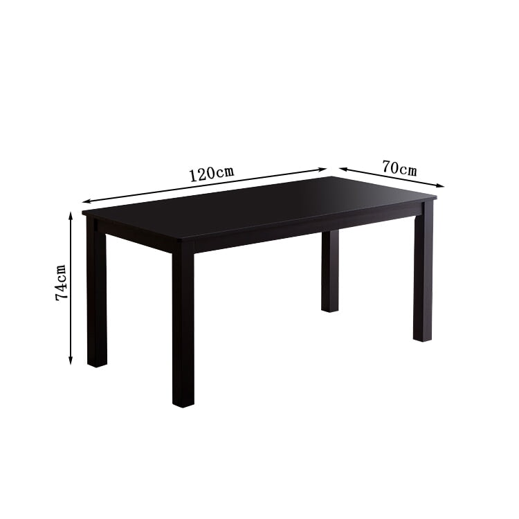 ダイニングテーブル　シック　垢抜け感　幕板　R加工　天然木使用　ワニス塗装　高耐久性　高耐荷重　広く保たれた下肢空間　ブラック　metamall