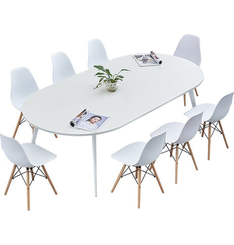 テーブル 会議 室 おしゃれ　ミーティングテーブル　シンプルデザイン　スチールフレーム　焼付塗装　R加工　けが防止　ホワイト　カスタマイズ可能　HYZ-M052