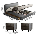 ベッド　寝具　収納ベッド　ウレタンフォーム　ミニマルデザイン　ホワイトグースダウン　引き出し付き　すのこ　トップレザー　カスタマイズ可能　BED-S050