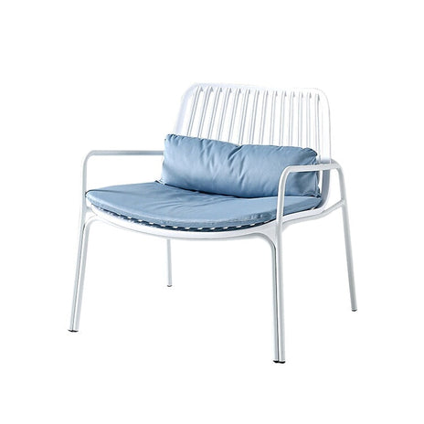 ガーデンチェア　アウトドアチェア　ミニマル　シンプルモダン　スチール製　ランバーサポート　クッション　耐候性に優れる　ホワイト　カスタマイズ可能　HWYZ-M007