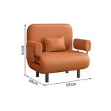 折りたたみ式　ローソファー　カウチソファ　ソファベッド　二人掛け　リクライニング　人間工学　サイド収納　炭素鋼フレーム　コンパクト　オレンジ　BSF-K038 - kaguyasu